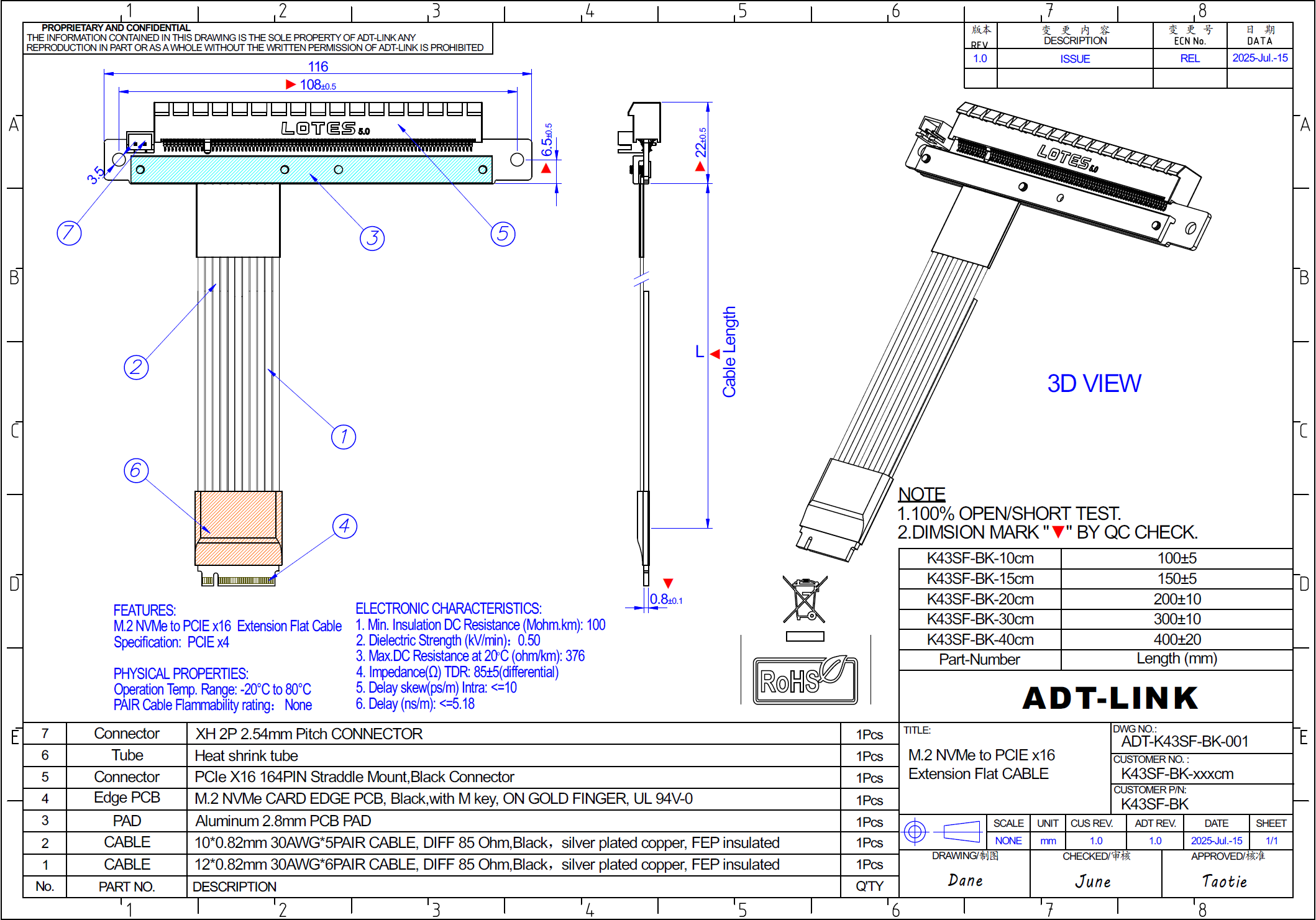 ADT-LINK M.2 NGFF NVMe to PCIe - Gpu Vertical Mount recension och pris