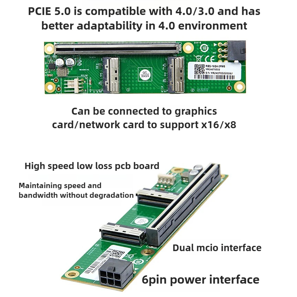 ADT-Link PCIe 5.0 X16 To MCIO  - Gpu Vertical Mount recension och pris