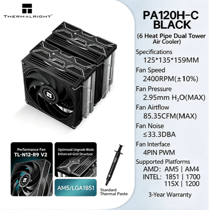 Thermalright PA120H‑C BLACK Du - Thermal Paste recension och pris