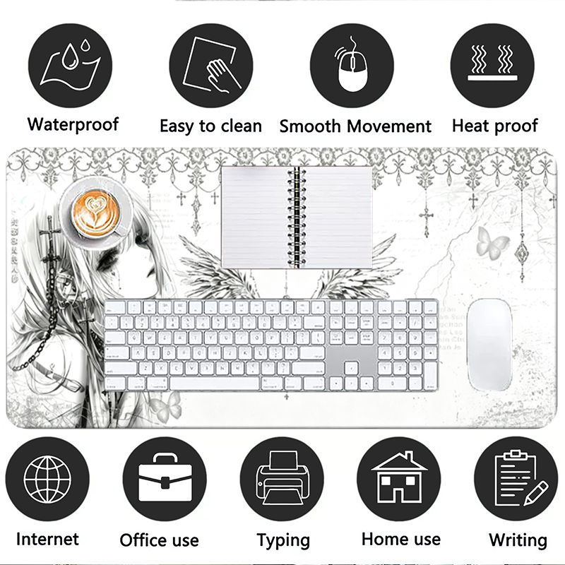 Leather Mousepad Black White A - Pc Gaming Aesthetic recension och pris