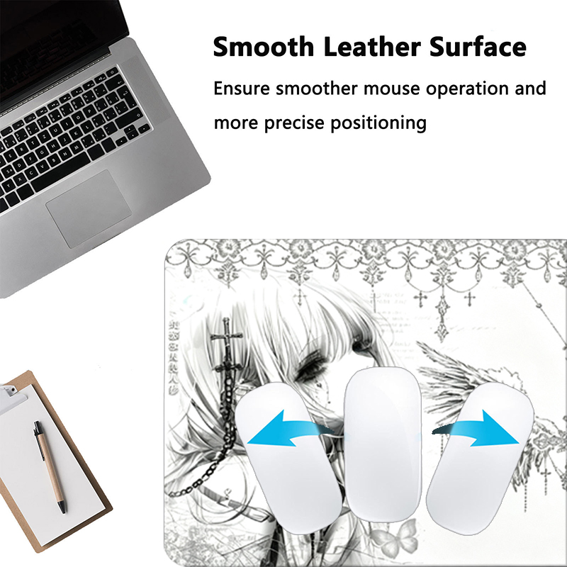 Leather Mousepad Black White A - Pc Gaming Aesthetic recension och pris
